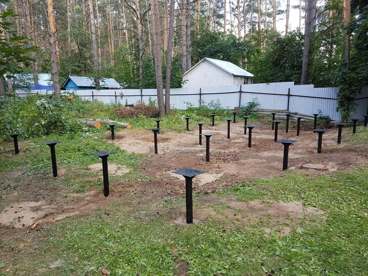 Установка свайного фундамента